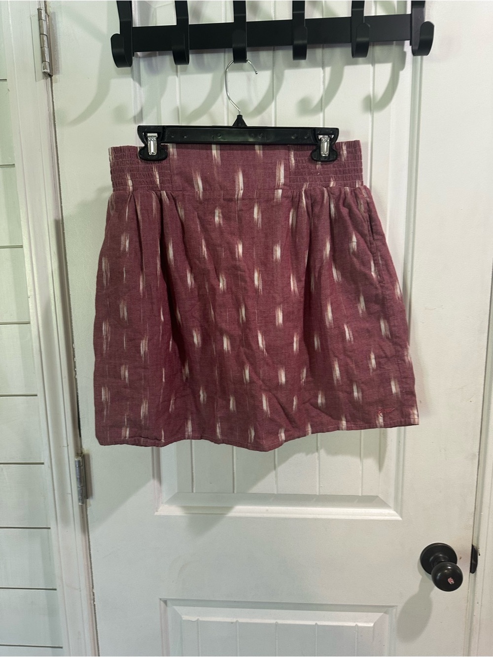 Kavu Dusty Mauve pull on Ikat-Print A-Line Skirt